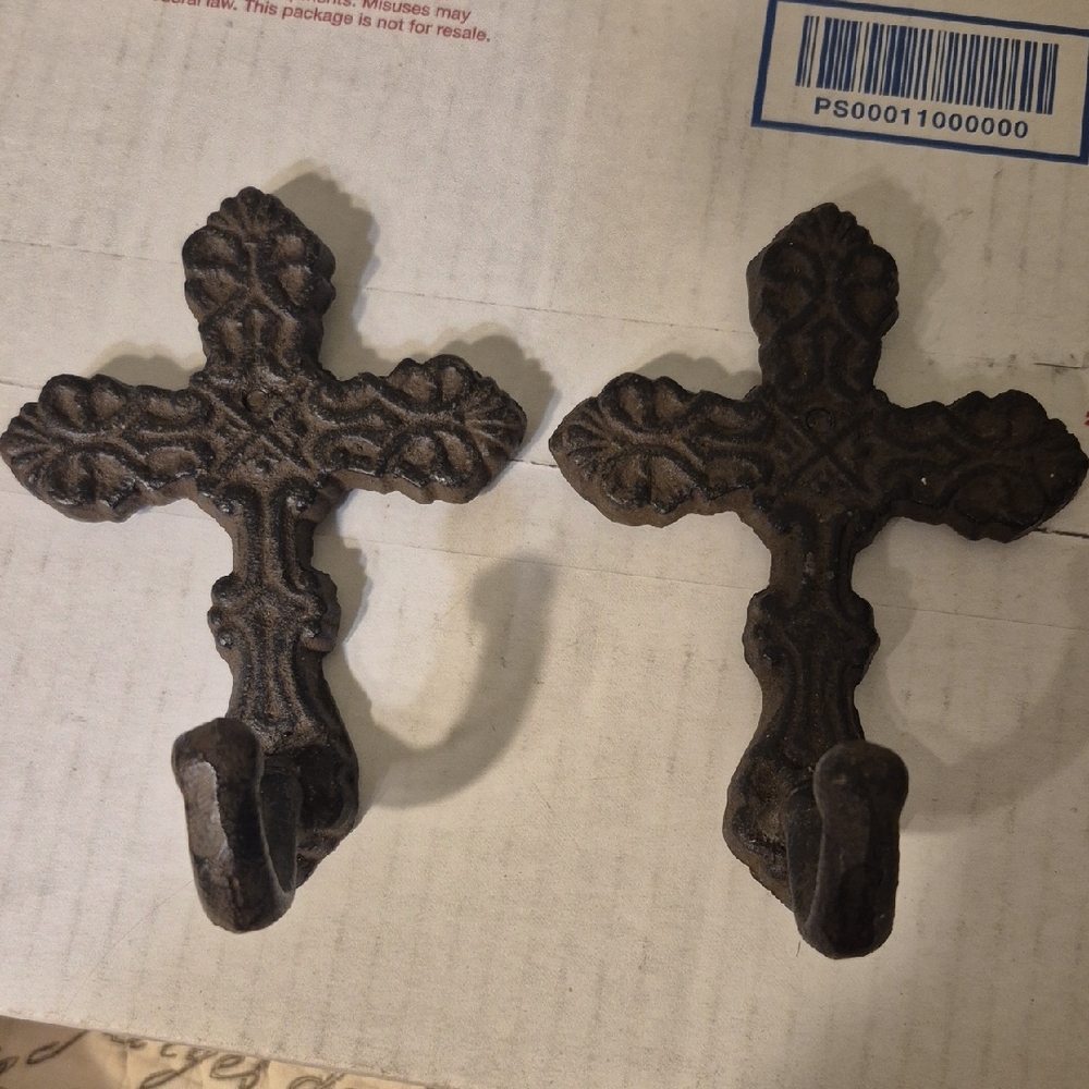 Decorative Brown Cross  Wall Hooks